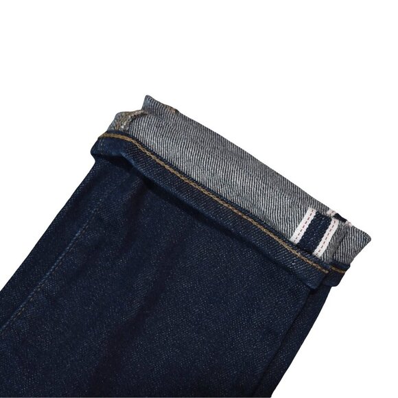 Uniqlo Selvedge Jeans 28x34 Dark Wash Slim Fit Raw Edge Minimalist Core - Picture 4 of 11